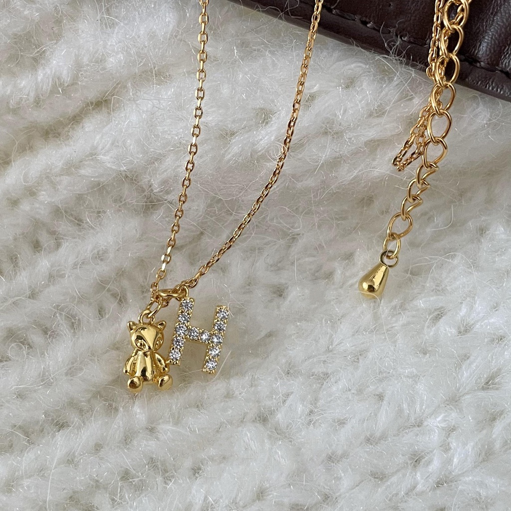 Vòng cổ Đính Đá Hình Gấu Và Chữ Sang Trọng Thời Trang Cao Cấp 2022 Cho Nữ