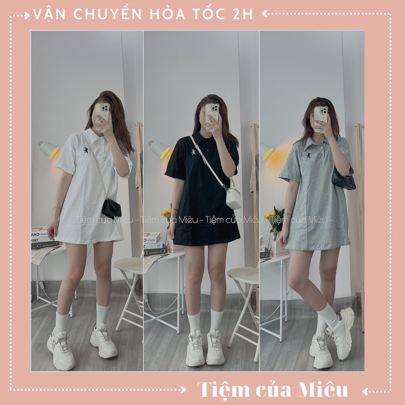 Váy polo thêu thỏ 3158 tiệm của miêu