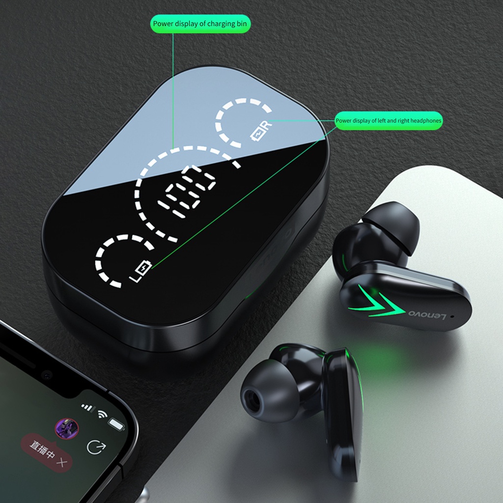 Set 2 tai nghe không dây Lenovo XT82 bluetooth 5.1 chống mồ hôi