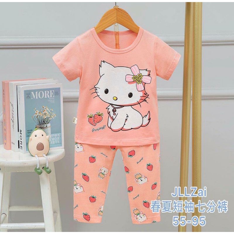 Bộ Chăn Ga Gối Hình Hello KITTY Dễ Thương Cho Bé 8-10 Tuổi