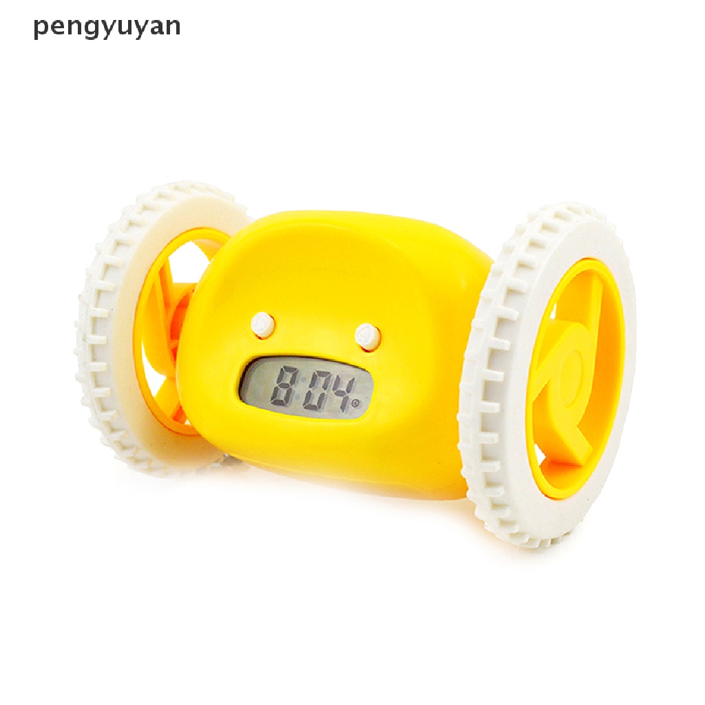 [pengyuyan] Đồng Hồ Báo Thức Có Bánh Xe Với Âm Thanh Lớn Vui Nhộn Có Thể Di Chuyển [Mới]