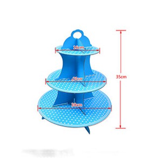 Kệ đựng bánh Cupcake 3 tầng chấm bi