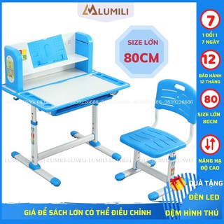 [ Deal sock ] bộ bàn học chống gù chống cận bàn học thông minh lumili R12 có giá sách kích thước 60x80