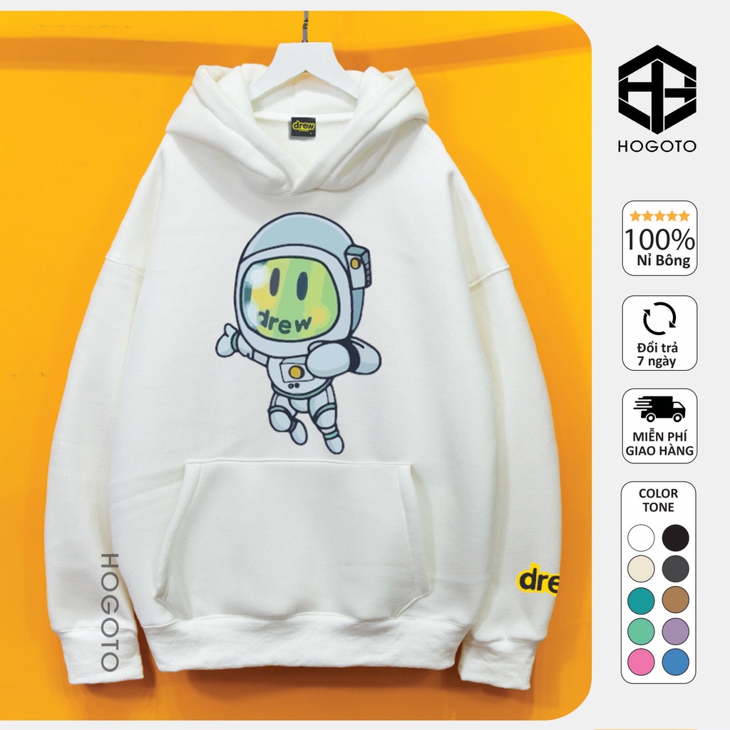 Áo nỉ Hoodie Drew phi hành gia Hogoto shop , áo Hoodie nỉ bông cotton