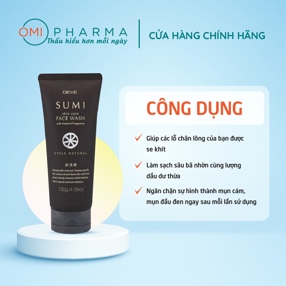 Sữa Rửa Mặt Than Hoạt Tính Deve Sumi Face Wash (170g)