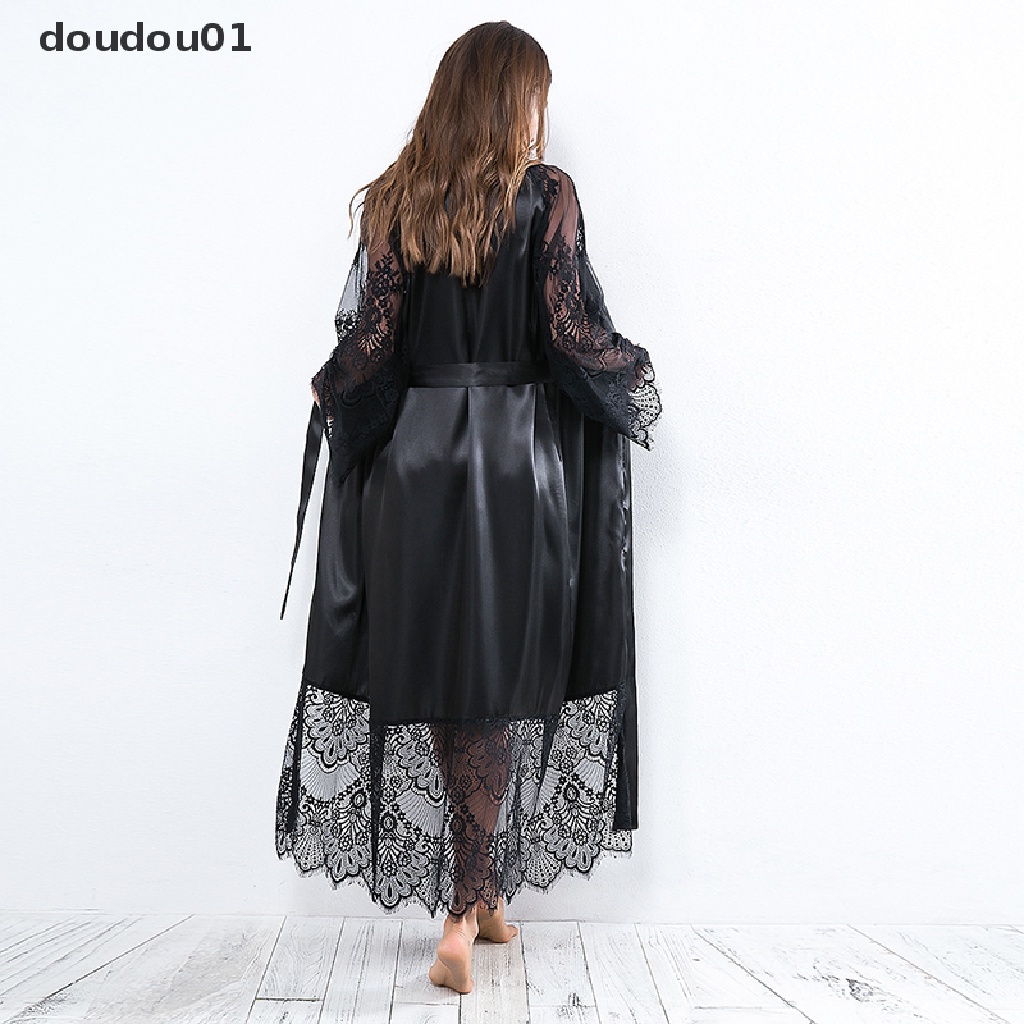 Áo choàng ngủ vải lụa satin phối ren thời trang cho nữ 101
 | BigBuy360 - bigbuy360.vn