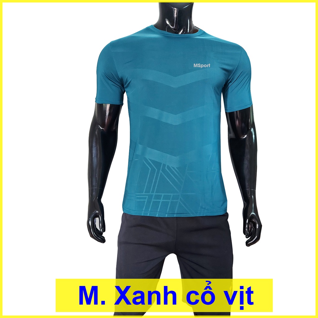 Áo Thun Lạnh Thể Thao Nam Cổ Tròn MINH SPORT Vải Cực Mát, Co Giãn 4 Chiều, Nhiều Màu, Form Áo Chuẩn Thể Thao