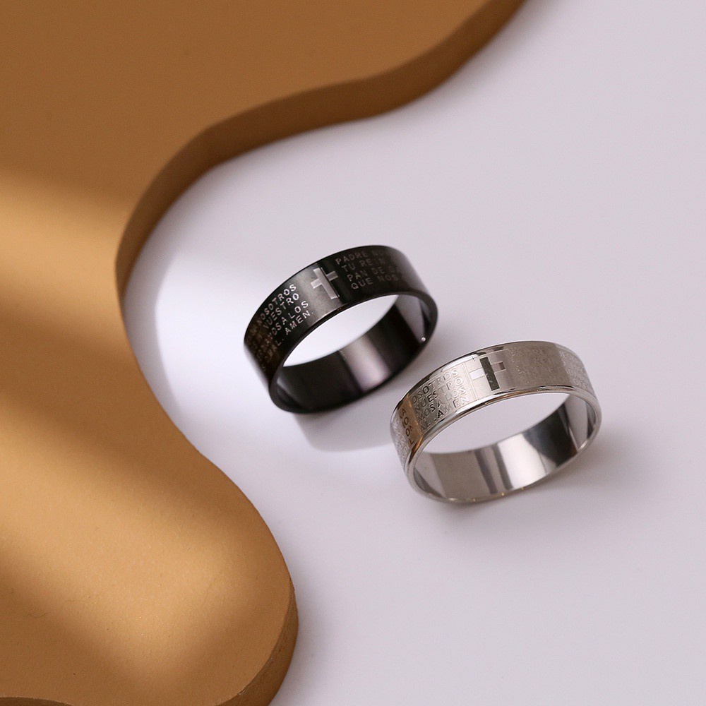 Nhẫn Thép Titan Không Gỉ Hình Trái Tim Phong Cách Retro