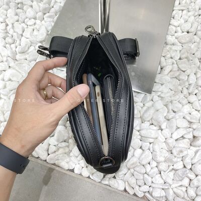 Túi đeo chéo Nam Nữ da PU, túi xách minibag họa tiết da Đan thủ công, 3 ngăn lớn GATE6 - K3979