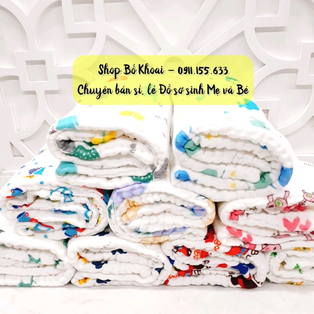 Khăn tắm xô nhăn 6 lớp siêu mềm, siêu thấm cho bé - Chăn xô nhăn 6 lớp đa năng  - Bố Khoai Store