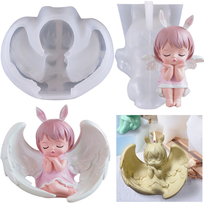 Khuôn silicone làm nến thơm hình thiên thần DIY