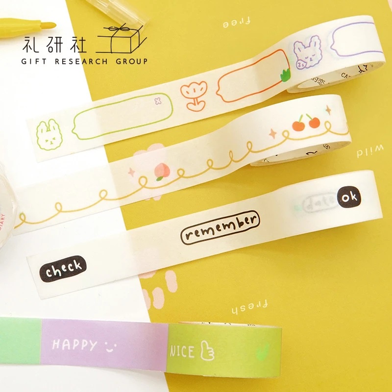 Băng Keo Trang Trí Đáng Yêu Theo Phong Cách Hàn Quốc 15MM*3M Washi Tape Cây Đầu To