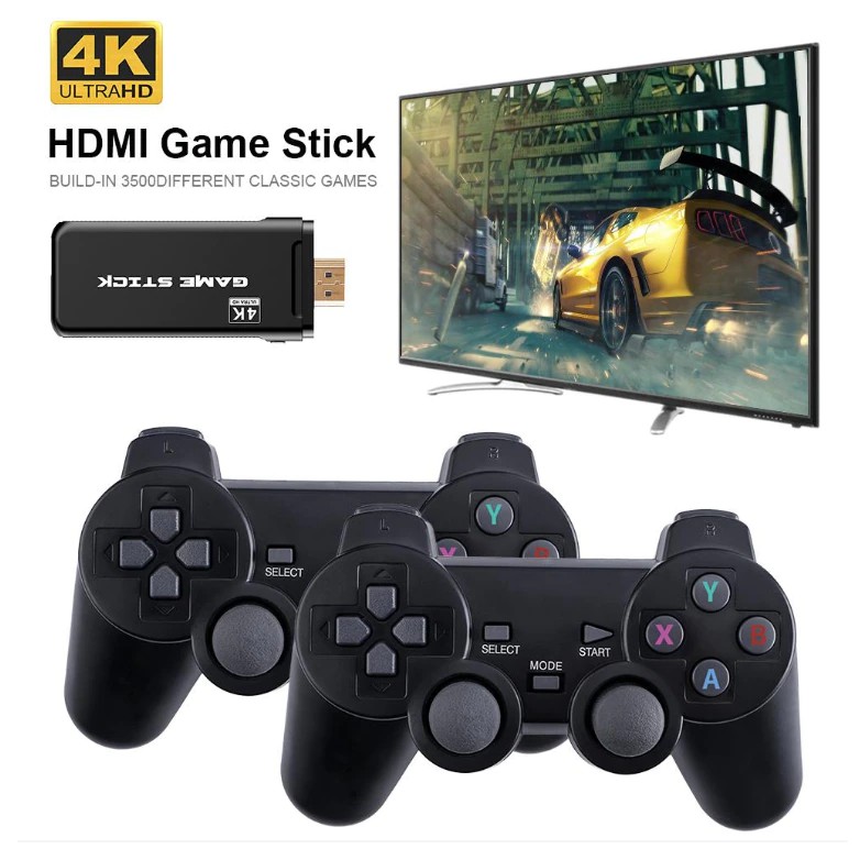 Máy Chơi Game Điện Tử 4 Nút Game Stick HDMI 3500 Trò Chơi cổ điển