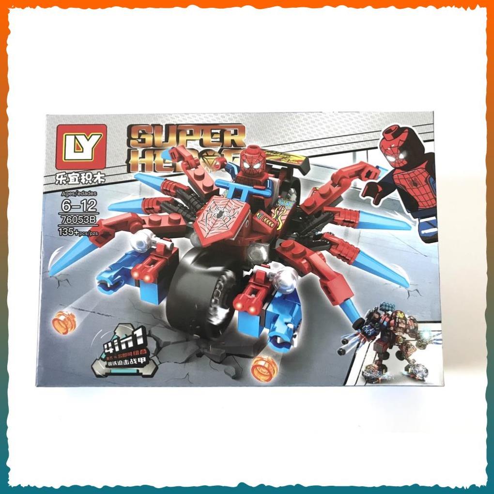 Bộ đồ chơi lắp ráp xếp hình non lego siêu anh hùng 76053/ người sắt hợp thể ironman/ spiderman