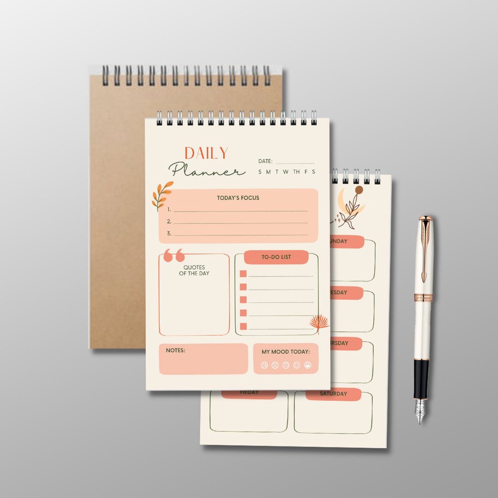 Daily planner sổ lò xo, sổ kế hoạch hằng ngày 14,5x21cm