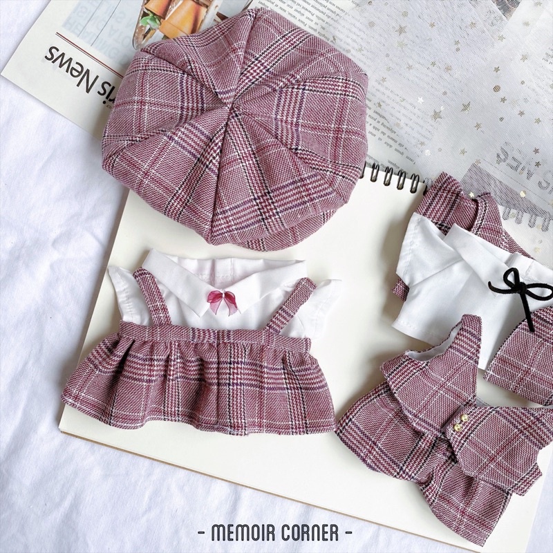 Outfit Doll 15cm &amp; 20cm - Set Suit họa tiết Glen Vector / tủ đồ Memoir