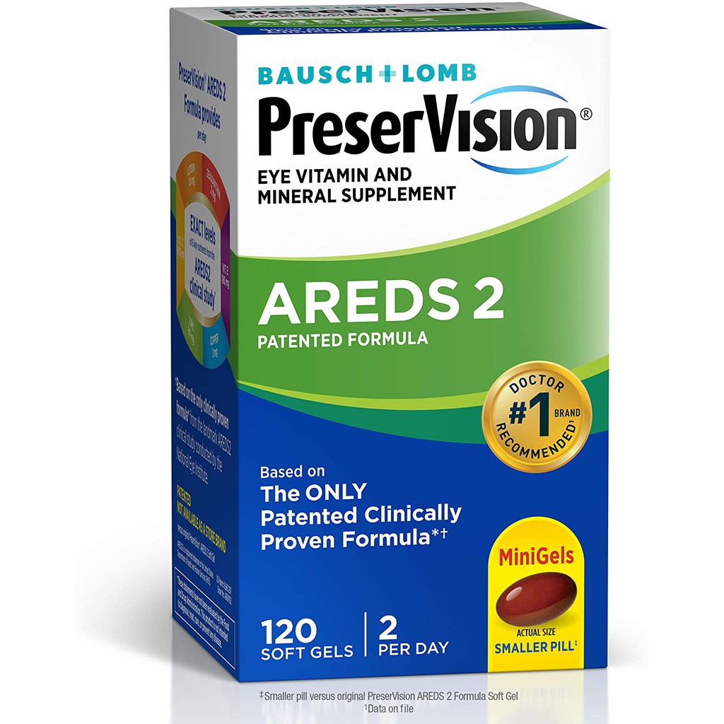 Viên uống bổ mắt PreserVision Areds 2 Formula 120 viên của Mỹ