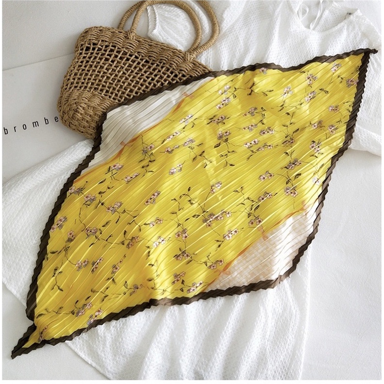 Khăn xếp li in hoa văn đa năng quấn áo nhiều mẫu