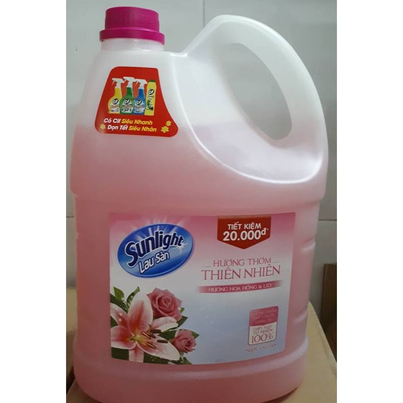 Nước Lau Sàn Sunlight Hương Hoa Lily, Thiên Nhiên, Thiên Thảo 3.6kg