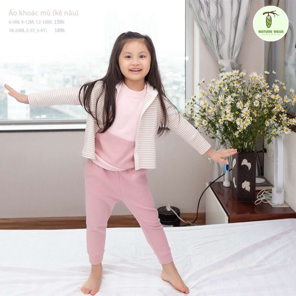 Áo khoác kẻ sợi bamboo cotton nature wear