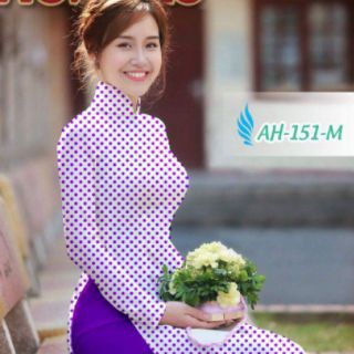 Vải áo dài chấm bi 3d.