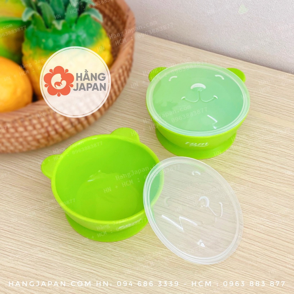 Bát ăn dặm silicon hình gấu cao cấp TGM có nắp,có đế hít chống đổ cho bé