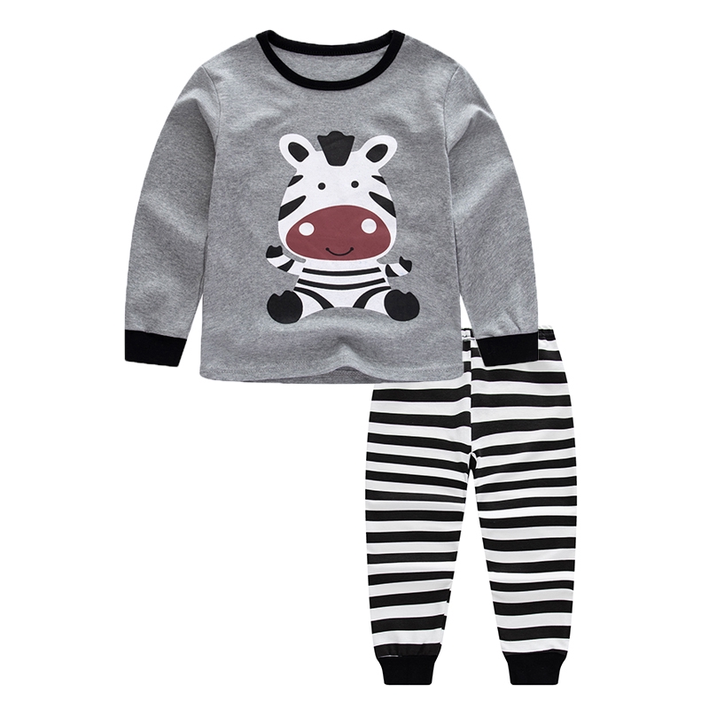 2 Bộ Đồ Ngủ Cotton Tay Dài In Hình Gấu Trúc Cho Bé 3-13 Tuổi