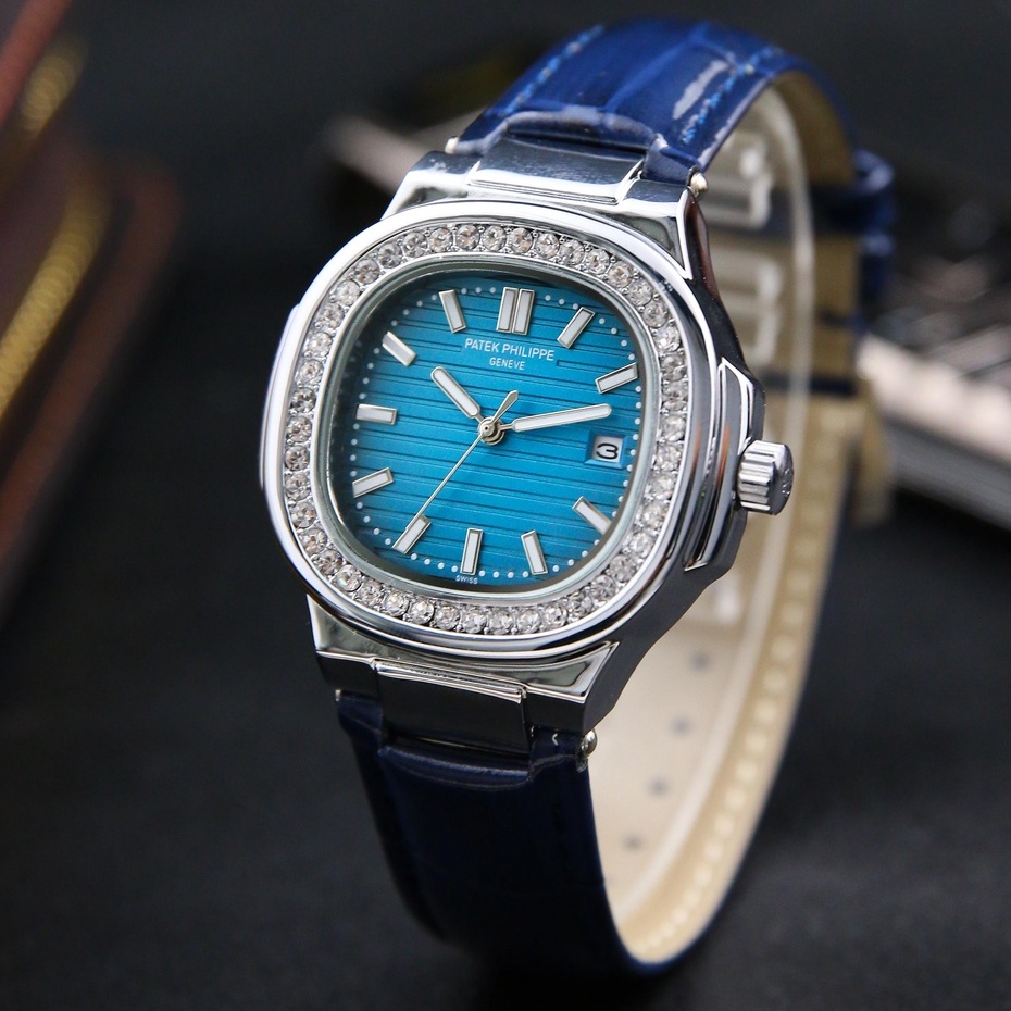 Đồng hồ nam dây da PATOGE01 mặt đính đá sang trọng, hiển thị lịch ngày, chống nước, chống xước tốt - Bảo hành 1 đổi 1 | BigBuy360 - bigbuy360.vn