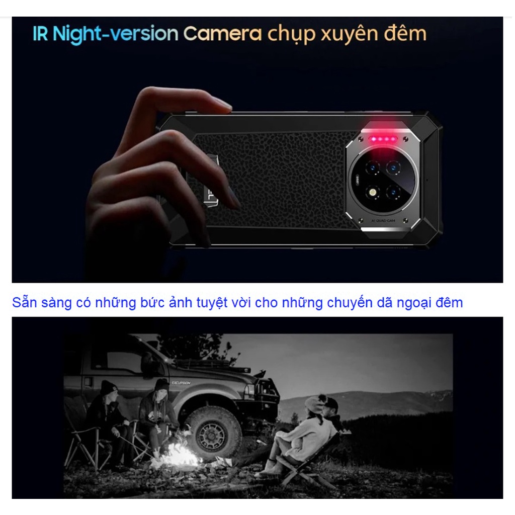 Điện thoại Oukitel WP19 Pin 21000mAh, Vua pin siêu bền, Ram 8G Rom 256G Chính Hãng