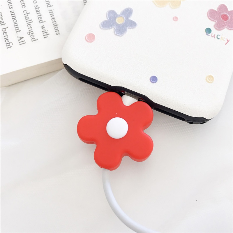 Phụ Kiện Bảo Vệ Dây Cáp Sạc Bằng Silicon Mini Màu Xanh Dương / Hồng / Xanh