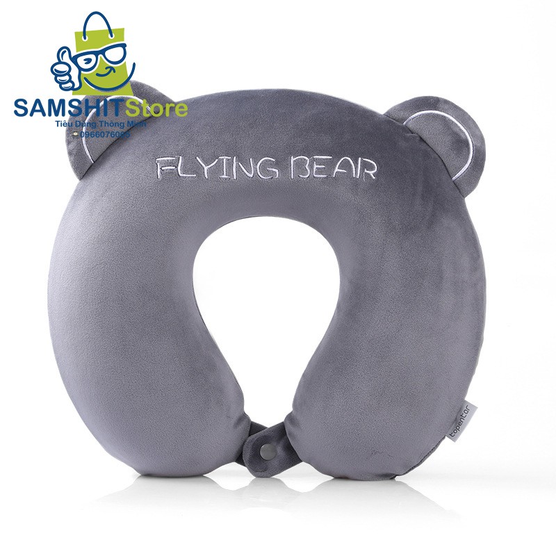 Gối Chữ U Cao Su Non Tai Mèo FLYING BEAR U29 Nâng Đỡ Cổ Vai Gáy Cho Dân Văn Phòng, Du Lịch, Máy Bay, Lái Xe