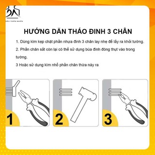 Combo 10 đinh 3 chân treo đồ không cần khoan tường, treo ảnh phòng khách