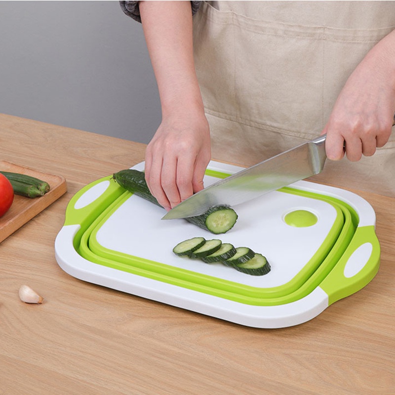 Chậu nhựa gấp gọn 2in1 thay thớt tiện lợi