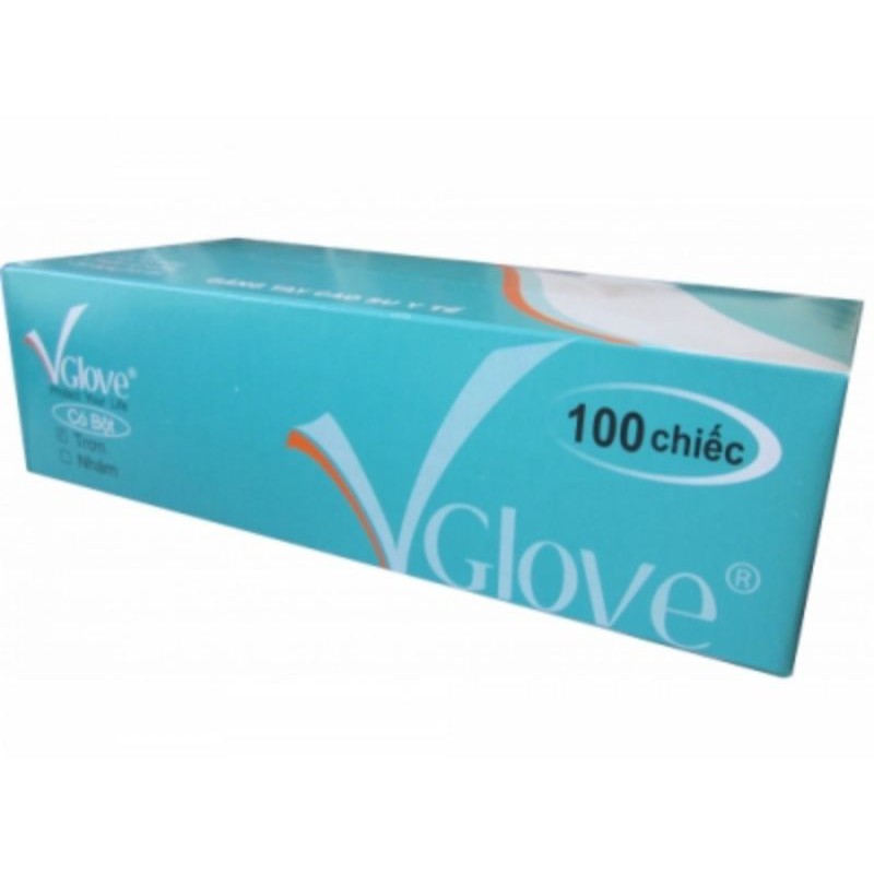 Găng tay cao su y tế có bột Vglove, hộp 100 cái