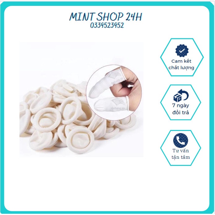 Găng tay cao su xỏ ngón y tế 100 cái