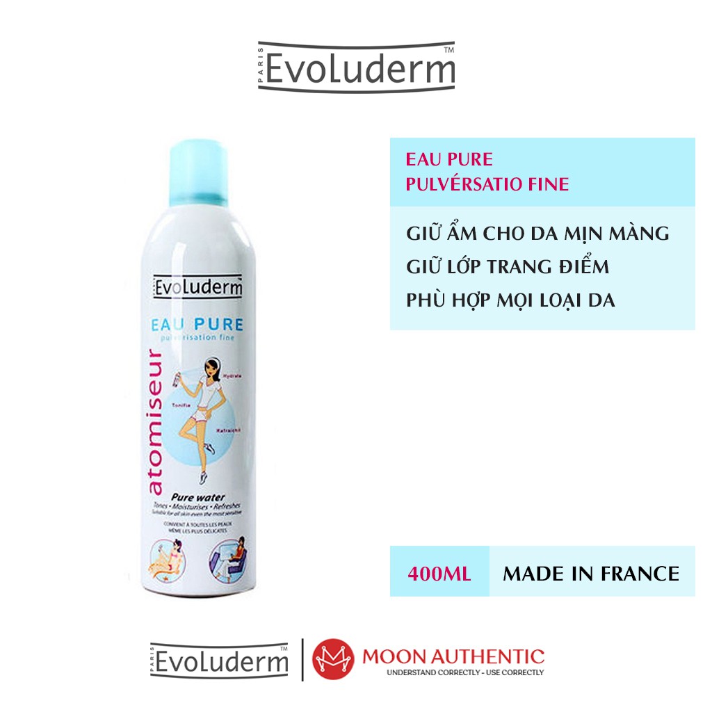 Xịt khoáng Evoluderm 400ml và 150ml chính hãng