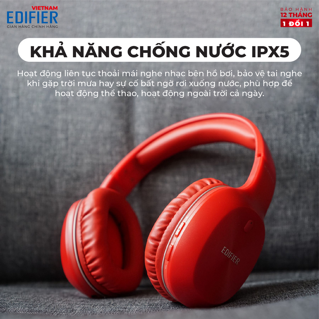 Tai nghe Bluetooth 5.1 thể thao EDIFIER W800BT Plus | Thiết kế gọn nhẹ | Chống ồn hiệu quả CVC | Bảo Hành 12 Tháng