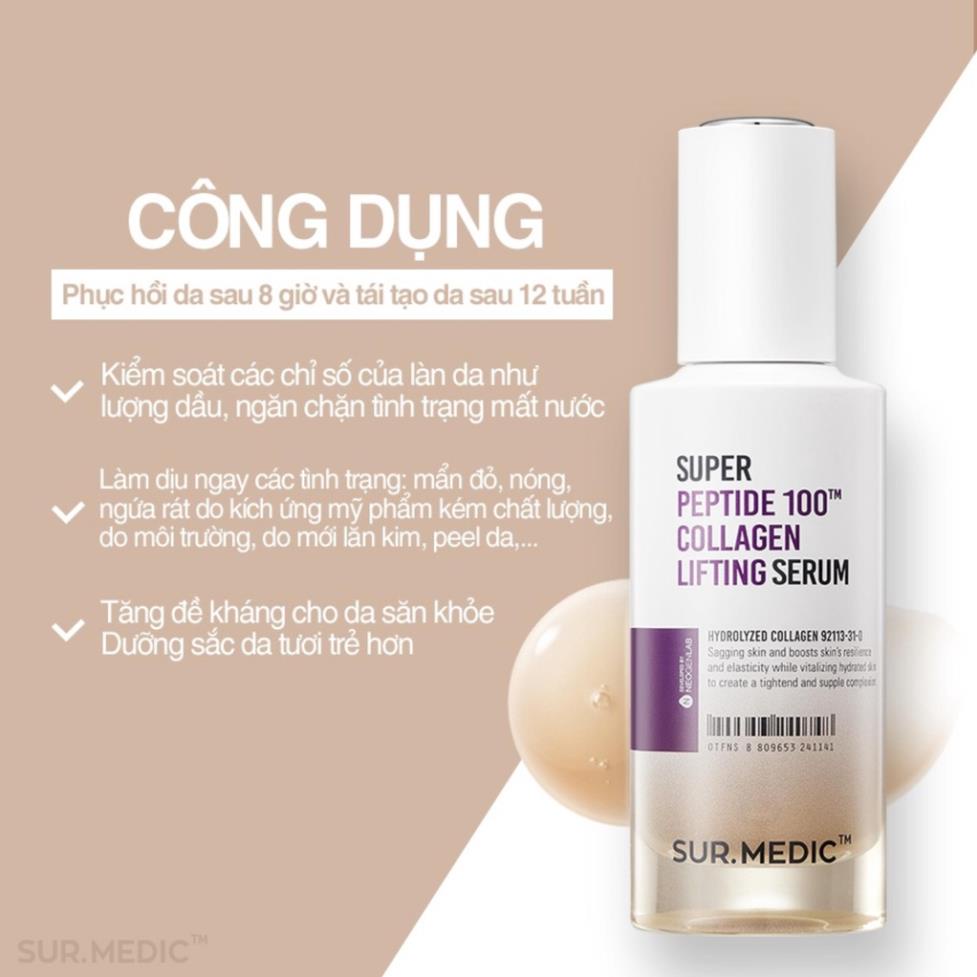 Tinh Chất Serum Sur Medic Trẻ Hoá Da Super Peptide 100tm Collagen Lifting Serum 50ml A0