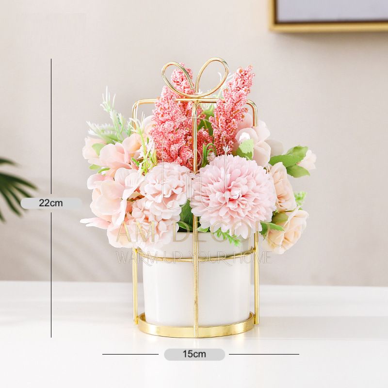 Chậu hoa giả gốm sứ Bắc Âu decor trang trí phòng khách sang trọng - AM Decor