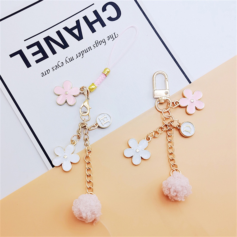 Mới Móc Khóa Gắn Điện Thoại Hình Bông Hoa Và Chữ Dễ Thương