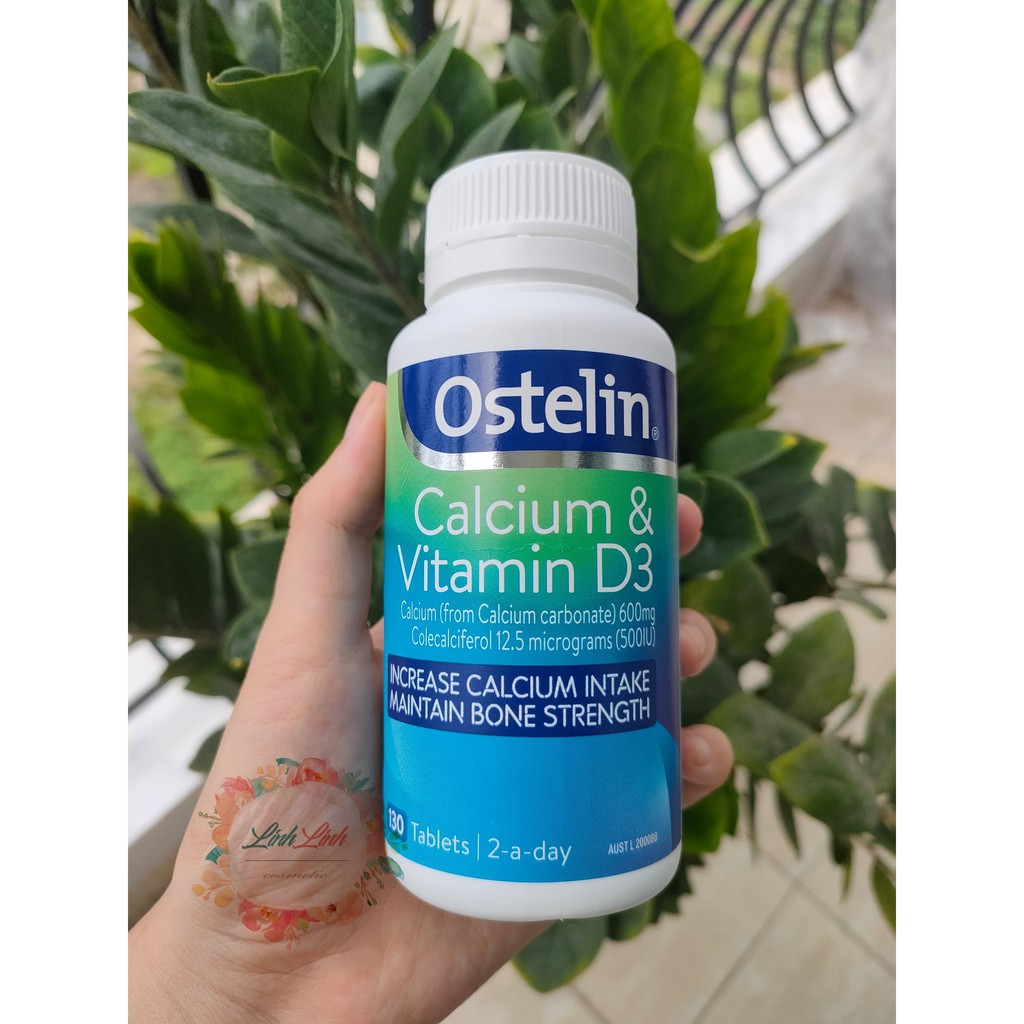 (tem chemist - mẫu mới) tặng kèm mặt nạ 3D - Ostelin Calcium &amp; Vitamin D3 Úc (130 viên)