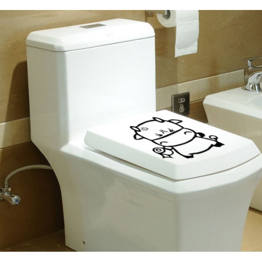 Decal dán toilet dễ thương, nhiều mẫu  Duashop