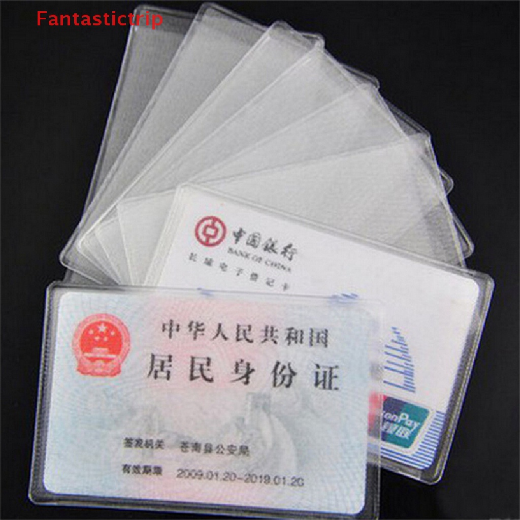 Set 10 Túi Nhựa PVC Trong Suốt Đựng Thẻ ID Tiện Dụng Mới