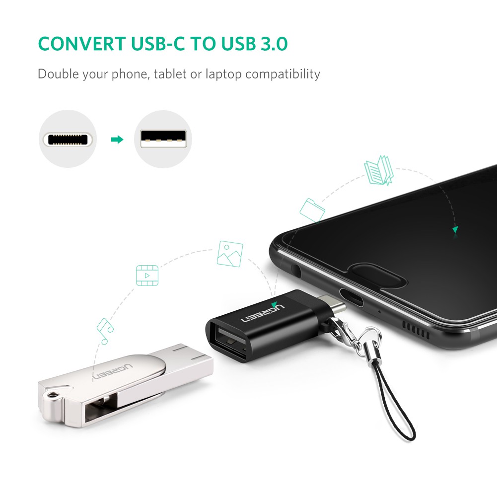 Đầu Chuyển USB Type C To USB 3.0 Ugreen 50283 - Cáp OTG Type C