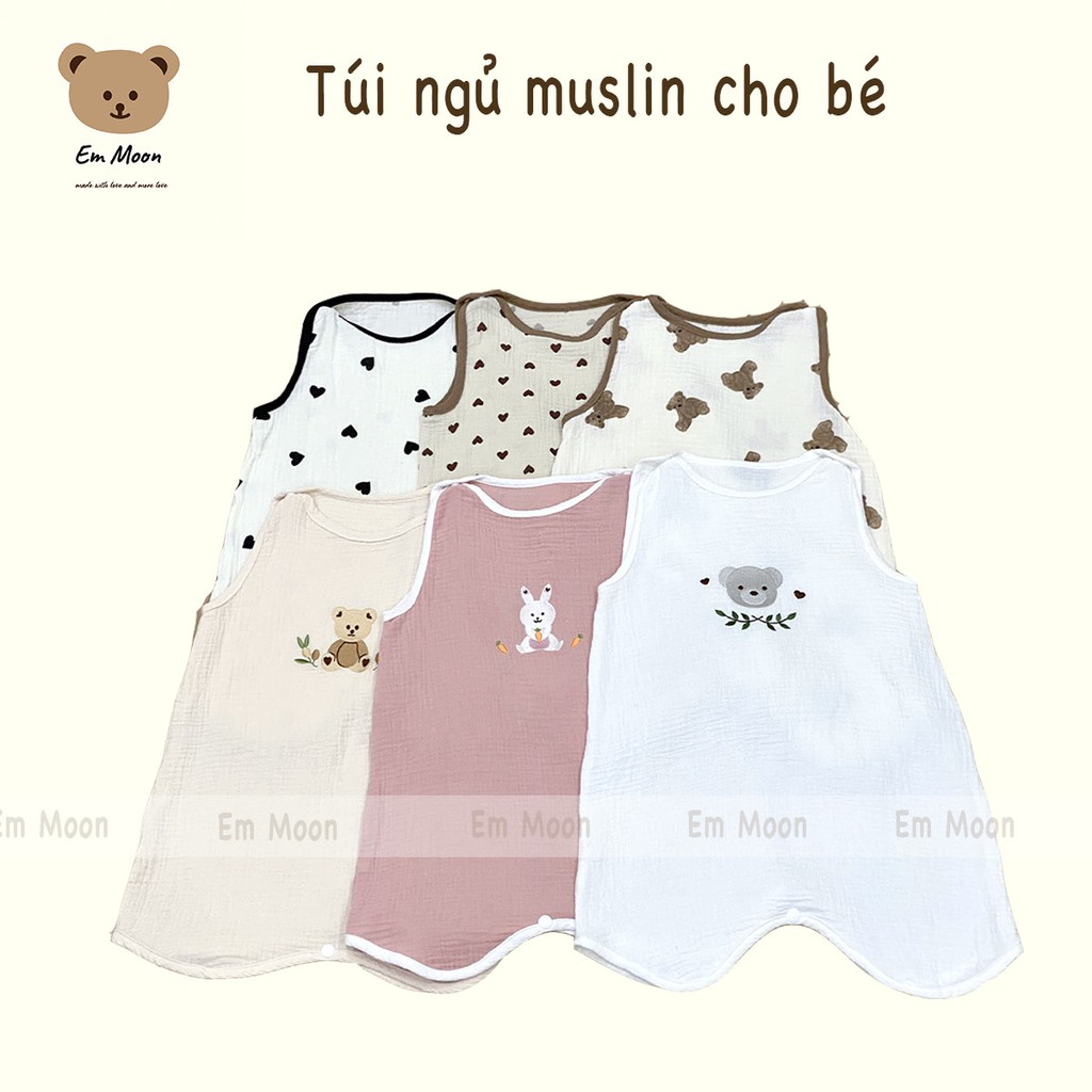 Túi Ngủ Vải Xô Muslin Mềm Mại Cho Bé