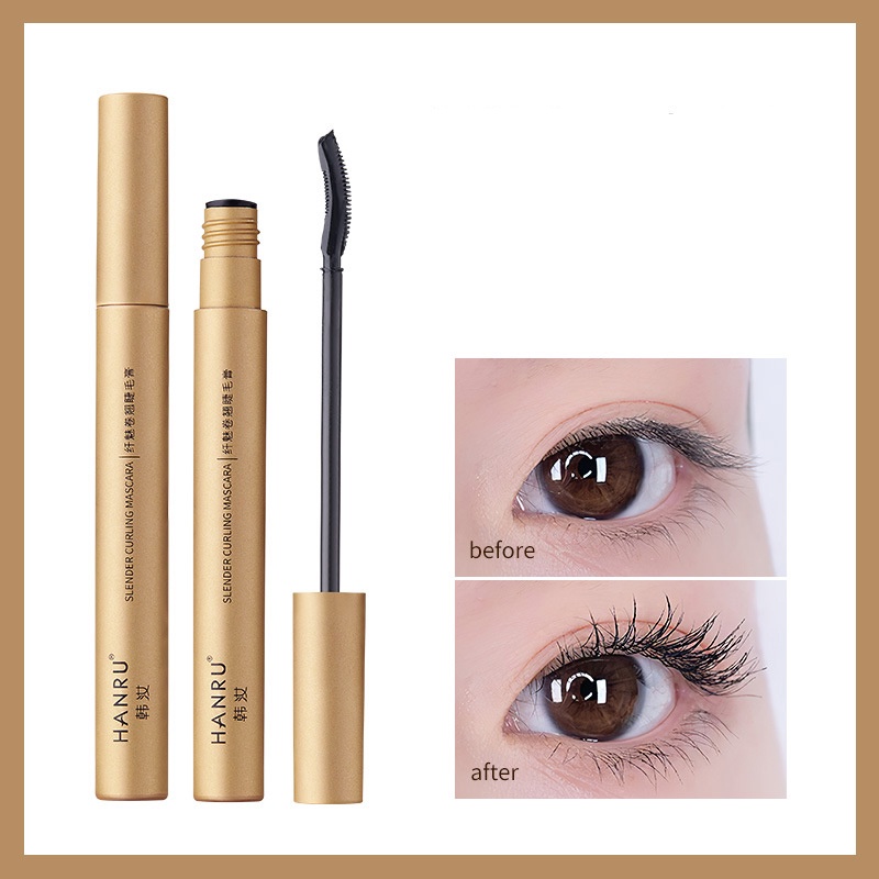 Mascara chuốt mi HanRu đầu mảnh chải mi trên và dưới cong dày tự nhiên