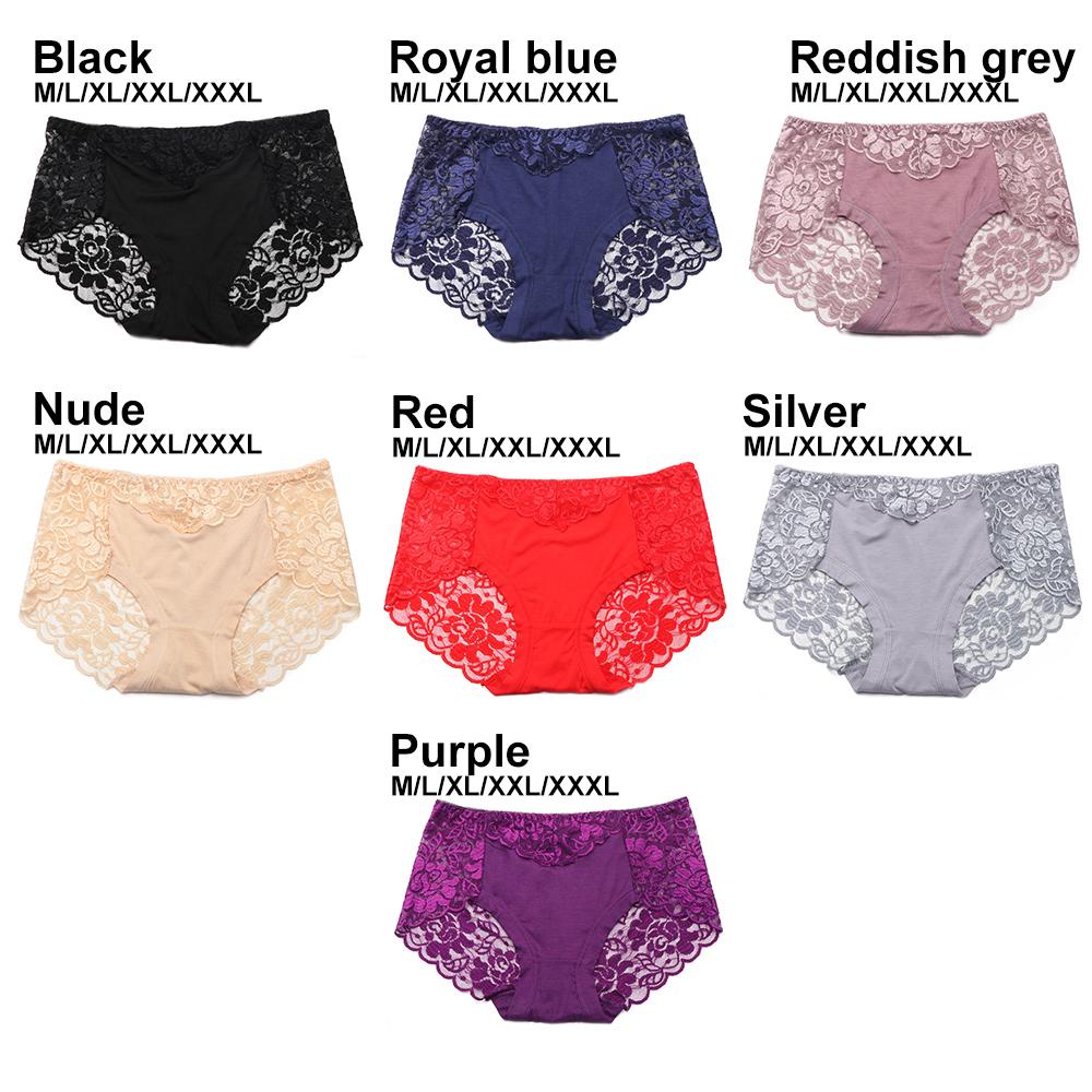 Quần Lót Plus Size Phối Ren Thoáng Khí Cho Nữ