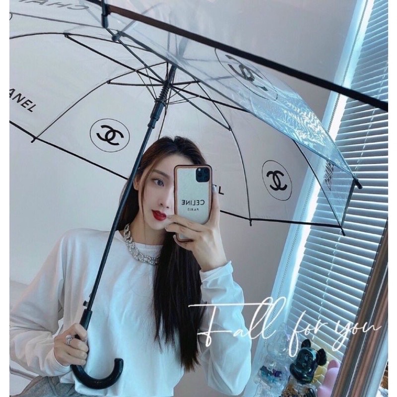 (HOẢ TỐC) Dù trong suốt Cha.nel chụp ảnh sang chảnh hottrend cho nữ Ô dù trong suốt đi mưa du lịch chụp hình ngoại cảnh