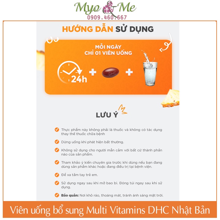 Viên uống Vitamin tổng hợp DHC Multi Vitamins Nhật Bản gói 30/90 ngày