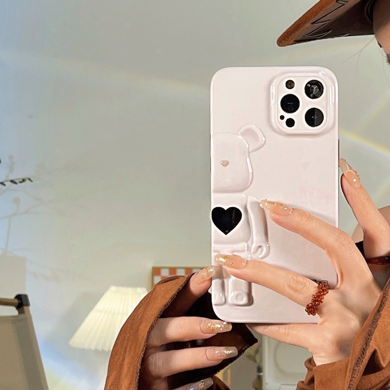 Ốp Điện Thoại Mềm Hình Gấu Hoạt Hình 3D Cho iphone 13 12 11 Pro Max XR X XS XSMAX